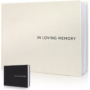ZICOTO Beautiful Linen Funeral Guest Book for The Celebration of Life - The Perfect in Loving Memory Book with Ample Space to Sign in for Guests - Premium Craftsmanship for Honoring Loved Ones