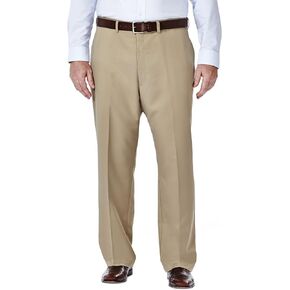 Haggar Mens Cool 18 Classic Fit Flat Front And Pleat Front Hidden Expandable Waistband Pant Big And Tall Sizes