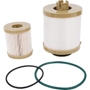 Replacement Fuel Filter Element - Compatible with Ford Vehicles - 1999-2003 E350, E450, E550, F250, F350, F450, F550 Super Duty, Excursion - Replaces FD-4596, XF59292-7.3L Powerstroke Diesel Filter