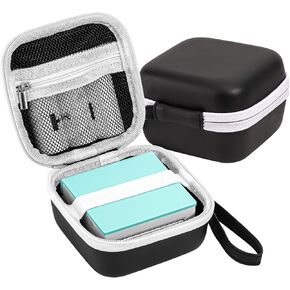 ProCase Carrying Case for Sticker Printer Phomemo M02 P12 Memoking T02, Travel Bag for Mini Portable Thermal Sticker Printer Label Maker, Sticker Machine Paper USB Cable Hard Storage Box Holder -Black