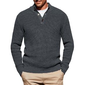 سترة Runcati الرجالية بياقة واقفة محبوكة بأزرار ربعية وسترات هينلي الحرارية الكاجوال in Kuwait