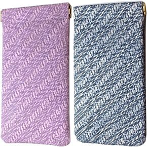 Calabria Women's Squeeze Top Eyeglass Case Soft Faux Leather Braided Textured Pattern Cute Eye Glasses Holder Sunglass Pouch