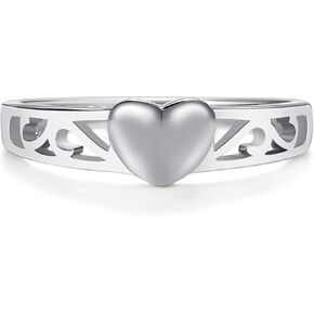 Girl's Sterling Silver Heart Baby Ring for Toddlers and Children