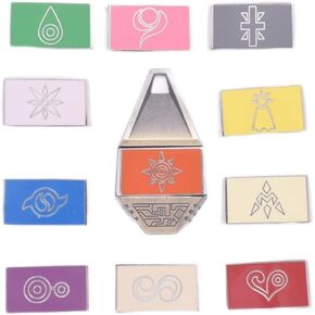 Digital Monster Metal Crests Tag Set with Box Necklace Keychain Cosplay Prop Collectible Gifts