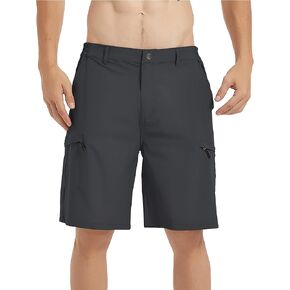 Mens Hiking Cargo Shorts Elastic Waist Shorts Men Casual Outdoor Quick-Dry Shorts