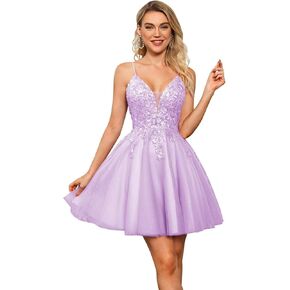 SYYS Tulle Homecoming Dresses Short 2024 Applique Glitter Sequin Mini Prom Dresses for Teens SYYS384