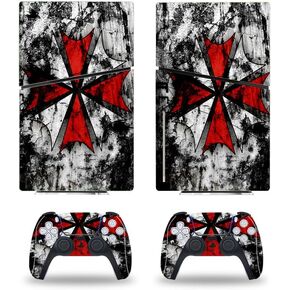 Console Decal Skin Umbrella RE Vinyl Sticker Compatible with PS5 Slim Disk Console Controllers Wrap Skins Classic