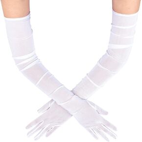 BABEYOND Mesh Gloves for Women - Long Tulle Gloves Wedding Opera Bridal Upper Arm Gloves Flapper Accessories for Brides