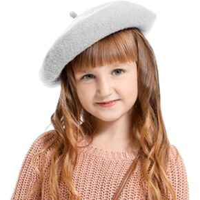 Winmany Toddler Girls Beret Hat Kids Solid Color French Beanie Cap Fall Winter Wool Artist Hat