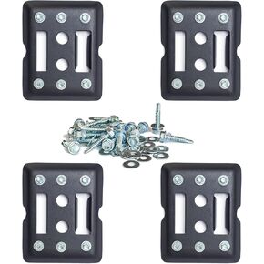 4 Pack E-Track Single Slot Tie Down Mini Trailer Plates 6" x 5", 2 E/A Track Slots & 2 F/L Track Holes Cargo Tie-Downs for E Track Ratchet/Cam Straps Trucks Vans Trailers Boats Pickups