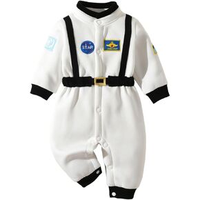Baby Astronaut Outfits Toddler Boy Girl Halloween Outfit Space Onesie Hooded Romper Jumpsuit Cosplay Clothes