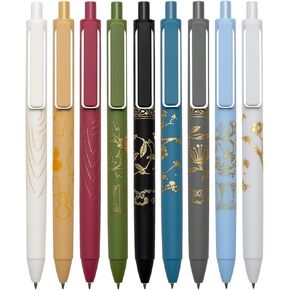 Linbsunne Gel Pens 0.7mm Black Ink Pens for Office Fine Point Pens Smooth Writing Work Pen (9-count)