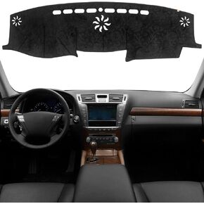KEYOOG Dashboard Cover Dash Mat Fit for 2012-2007 Le-xus LS LS460 LS600H (for Left Hand Drive),Car Dash Board Mat Anti-Glare Carpet,Non-Slip Pad Sunshield Protector (Flannel)