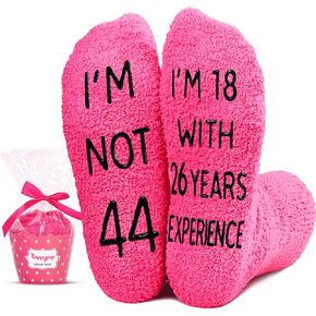 HAPPYPOP 44th Birthday Gifts Ideas for Women - Socks for 44 Year Olds, 44th Birthday Socks, Best Gifts for 44 Year Old Woman