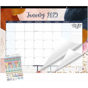 bloom daily planners 2025 Desk Calendar - 21" x 16" Large Monthly Organizer Pad with Stickers (January 2025 - December 2025) Desktop Blotter - Seasonal