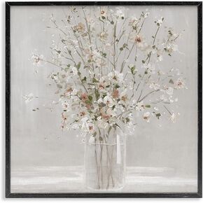 Stupell Industries White Flower Vase Arrangement Framed Wall Art, Design by Sally Swatland
