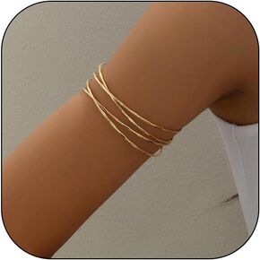 Arm Cuff Jewelry for Women Gold Arm Cuff Upper Arm Dainty Layered Arm Bangle Bracelet Armband Minimalist Armlet Jewelry