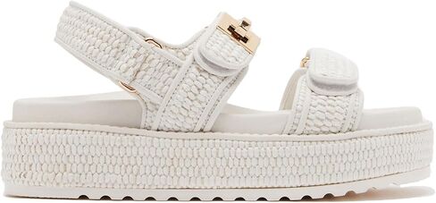 Raffia Woven Slingback Platform Sandal,Comfortable Slide Sandals for Women with Double Adjustable Slingback Strap in Saudi Arabia