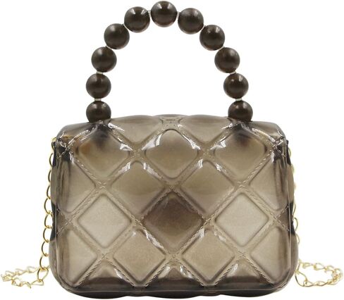 Mini Jelly Purse Candy Color Girls Transparent Crossbody Bag Cute Princess Handbags with Pearl Handle in Saudi Arabia