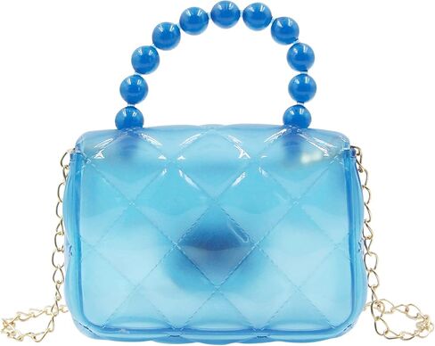 Mini Jelly Purse Candy Color Girls Transparent Crossbody Bag Cute Princess Handbags with Pearl Handle in Saudi Arabia