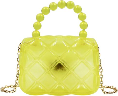 Mini Jelly Purse Candy Color Girls Transparent Crossbody Bag Cute Princess Handbags with Pearl Handle in Saudi Arabia