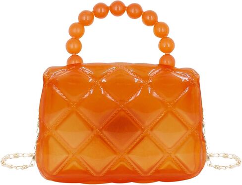 Mini Jelly Purse Candy Color Girls Transparent Crossbody Bag Cute Princess Handbags with Pearl Handle in Saudi Arabia