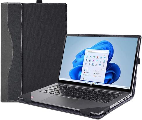 Cover Case for 15.6'' HP Envy x360 2-in-1 Laptop 15t-fe 15-fh 15z-fh 15-fe 15-ew 15t-ew 15z-ey & HP Pavilion x360 Convertible 15t-dw 15-er，PU leather Protective Shell Detachable laptop Bag(Dark grey) in Saudi Arabia