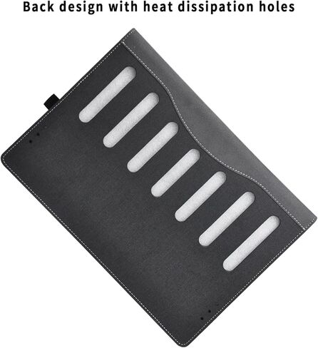 Cover Case for 15.6'' HP Envy x360 2-in-1 Laptop 15t-fe 15-fh 15z-fh 15-fe 15-ew 15t-ew 15z-ey & HP Pavilion x360 Convertible 15t-dw 15-er，PU leather Protective Shell Detachable laptop Bag(Dark grey) in Saudi Arabia