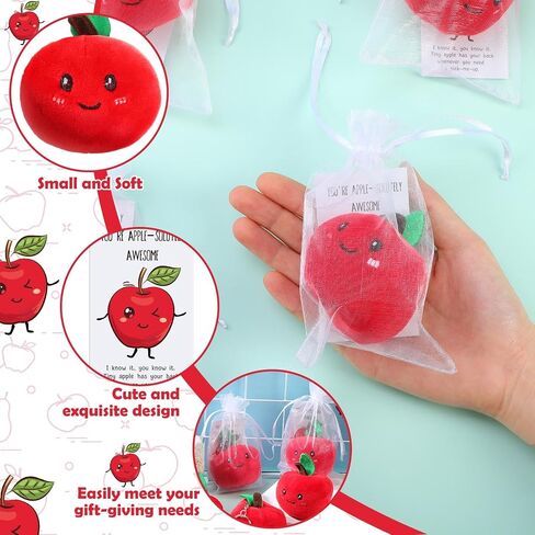 12 Pack Inspirational Fruit Appreciation Gifts Set Fruit Keychain Positive Appreciation Greeting Card and Drawstring Organza Bags Gift for Teacher Coworker (Strawberry Keychain) in Saudi Arabia