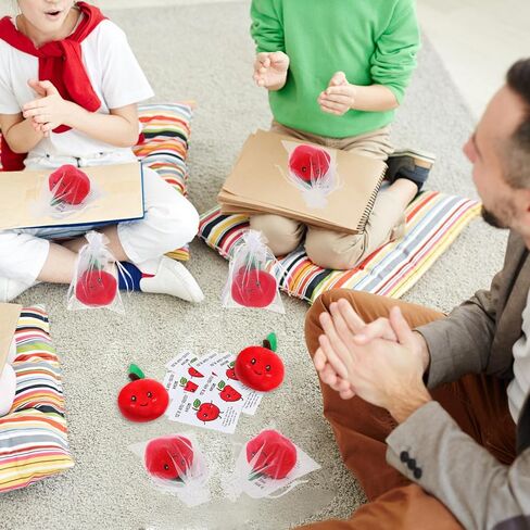 12 Pack Inspirational Fruit Appreciation Gifts Set Fruit Keychain Positive Appreciation Greeting Card and Drawstring Organza Bags Gift for Teacher Coworker (Strawberry Keychain) in Saudi Arabia