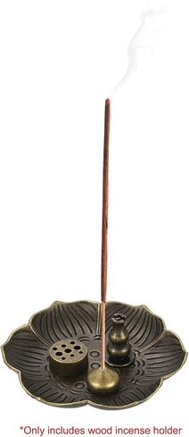 uxcell 4Pcs Flower Incense Holder, Incense Burner Holder, Lotus Multiple Hole, Cone Shape and Gourd-Shape Ash Catcher for Yoga, Meditation Bronze in Saudi Arabia