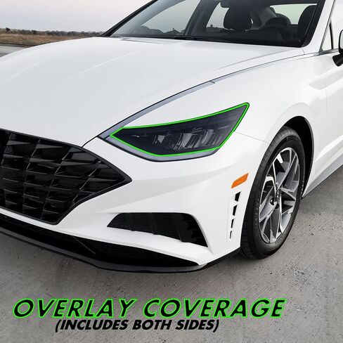 لون دخان الفينيل المقطوع مسبقًا من SlickMod لسيارة Hyundai Sonata Sidemarker 2020-2022 (4. علامة جانبية، 20% دخان داكن) in Kuwait
