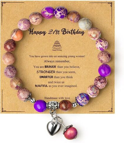 13th 16th 21st 30th 40th 50th 60th 70th Birthday Gifts for Women-Natural Stone Stretch Bracelets, Happy Birthday Gift for Daughter/Mom/Grandma/Wife/Granddaughter/Niece/friend in Saudi Arabia