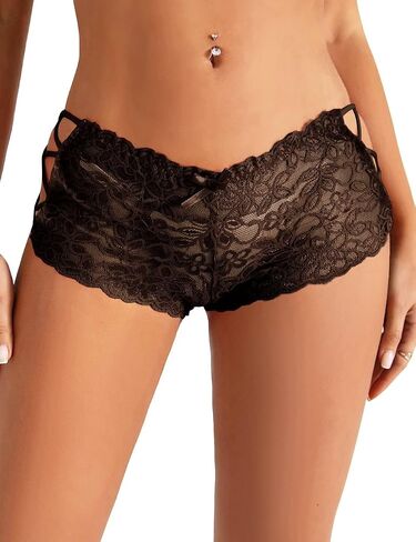 ohyeahlady Womens Lace Boyshort Panties Sexy Tangas Cheeky Lace Panties Lingerie Underwear Briefs in Saudi Arabia