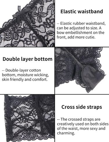 ohyeahlady Womens Lace Boyshort Panties Sexy Tangas Cheeky Lace Panties Lingerie Underwear Briefs in Saudi Arabia