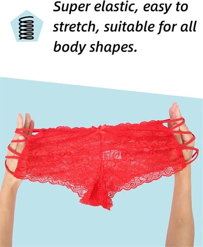 ohyeahlady Womens Lace Boyshort Panties Sexy Tangas Cheeky Lace Panties Lingerie Underwear Briefs in Saudi Arabia