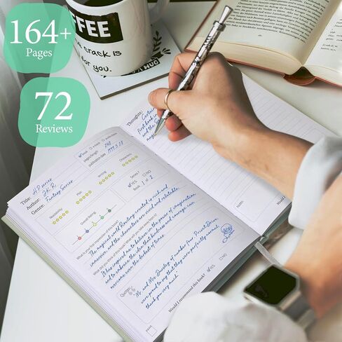 Canvas Reading Journal - The Ultimate Bookish Gift for Lovers! Track, Review, and Cherish Your Reading Adventures with 72 Detailed Book Entries & 3 Handy Bookmark Cards, Reading journal for book lover (Sage Green, 6.3x8.3") in Saudi Arabia