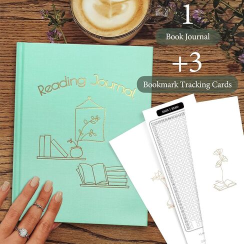 Canvas Reading Journal - The Ultimate Bookish Gift for Lovers! Track, Review, and Cherish Your Reading Adventures with 72 Detailed Book Entries & 3 Handy Bookmark Cards, Reading journal for book lover (Sage Green, 6.3x8.3") in Saudi Arabia