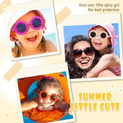 Kids Round Flower Sunglasses Toddler Cute Round Polarized Sunglasses Baby Sunglasses Outdoor UV Protection in Saudi Arabia