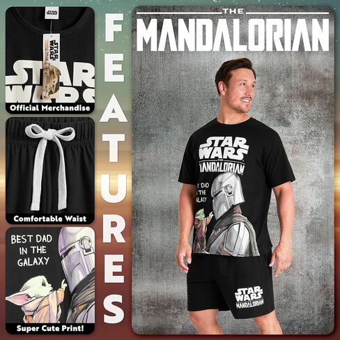 Disney Star Wars Mens Short Pyjamas Set, Dad Loungewear in Saudi Arabia