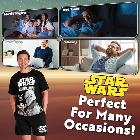 Disney Star Wars Mens Short Pyjamas Set, Dad Loungewear in Saudi Arabia