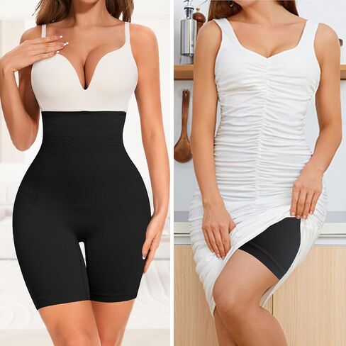 Shapewear Shorts for Women Tummy Control High Waisted Body Shaper Seamless Slip Shorts Under Dresses Thigh Slimmer in Saudi Arabia
