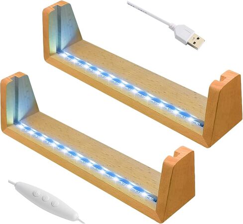 قاعدة إضاءة LED خشبية، حامل عرض بقاعدة خشبية مضاءة USB للوحة الأكريليك إطار صورة لذكرى الذكرى السنوية وهدايا عيد الحب للأزواج له (8 بوصات، ملونة) in Saudi Arabia