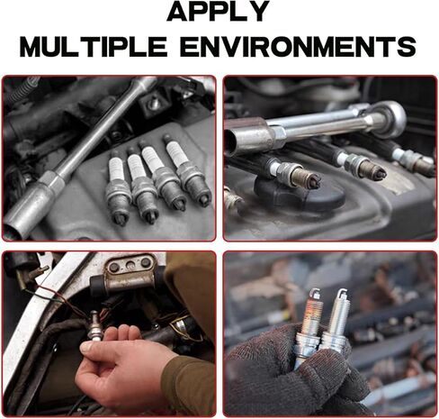 مقبس توصيل شرارة دوار مغناطيسي للسيارة، 14 مم للسيارات 3/8 بوصة محرك 12 بوصة ممتد رفيع الجدار مقبس توصيل شرارة مع أداة إزالة احترافية 12 نقطة، عالمية لمعظم المركبات in Kuwait