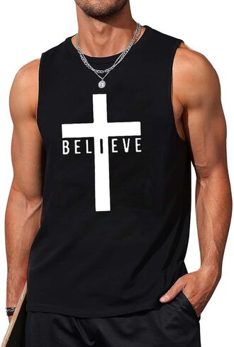 Mens Workout Tank Top Gym Muscle Fitness Running Hawaiian Beach Sleeveless Shirts in Saudi Arabia