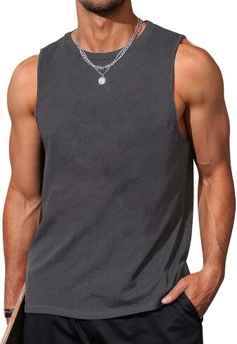 Mens Workout Tank Top Gym Muscle Fitness Running Hawaiian Beach Sleeveless Shirts in Saudi Arabia