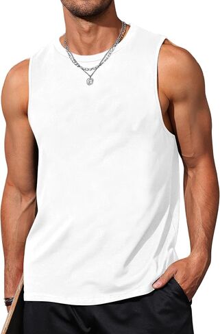 Mens Workout Tank Top Gym Muscle Fitness Running Hawaiian Beach Sleeveless Shirts in Saudi Arabia