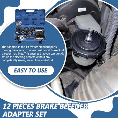 الفرامل أسطوانة رئيسية النازف عدة الفرامل النازف طقم محوّل ضغط الفرامل النازف مع 12 قطعة محولات اسطوانة رئيسية in Kuwait