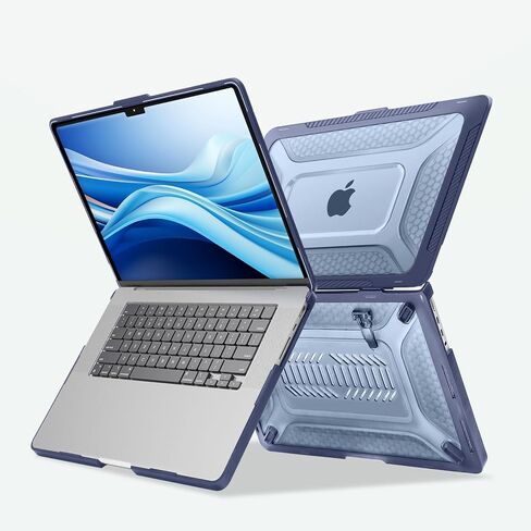 MOSISO Compatible with MacBook Pro 16 inch Case 2024-2021 Release M3 A2991 M2 A2780 M1 A2485, Honeycomb Shockproof Heavy Duty TPU Bumper Plastic Hard Case with Fold Kickstand&Keyboard Cover, Black in Saudi Arabia