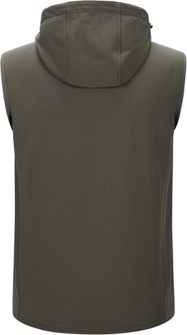 33,000ft Men's Lightweight Softshell Vest Hooded Outerwear Zip Up Fleece Lined Windproof Sleeveless Jacket for Golf Running in Saudi Arabia